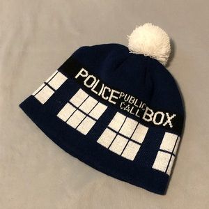 OS Doctor Who Tardis Blue and White Beanie